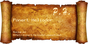 Ponert Heliodor névjegykártya